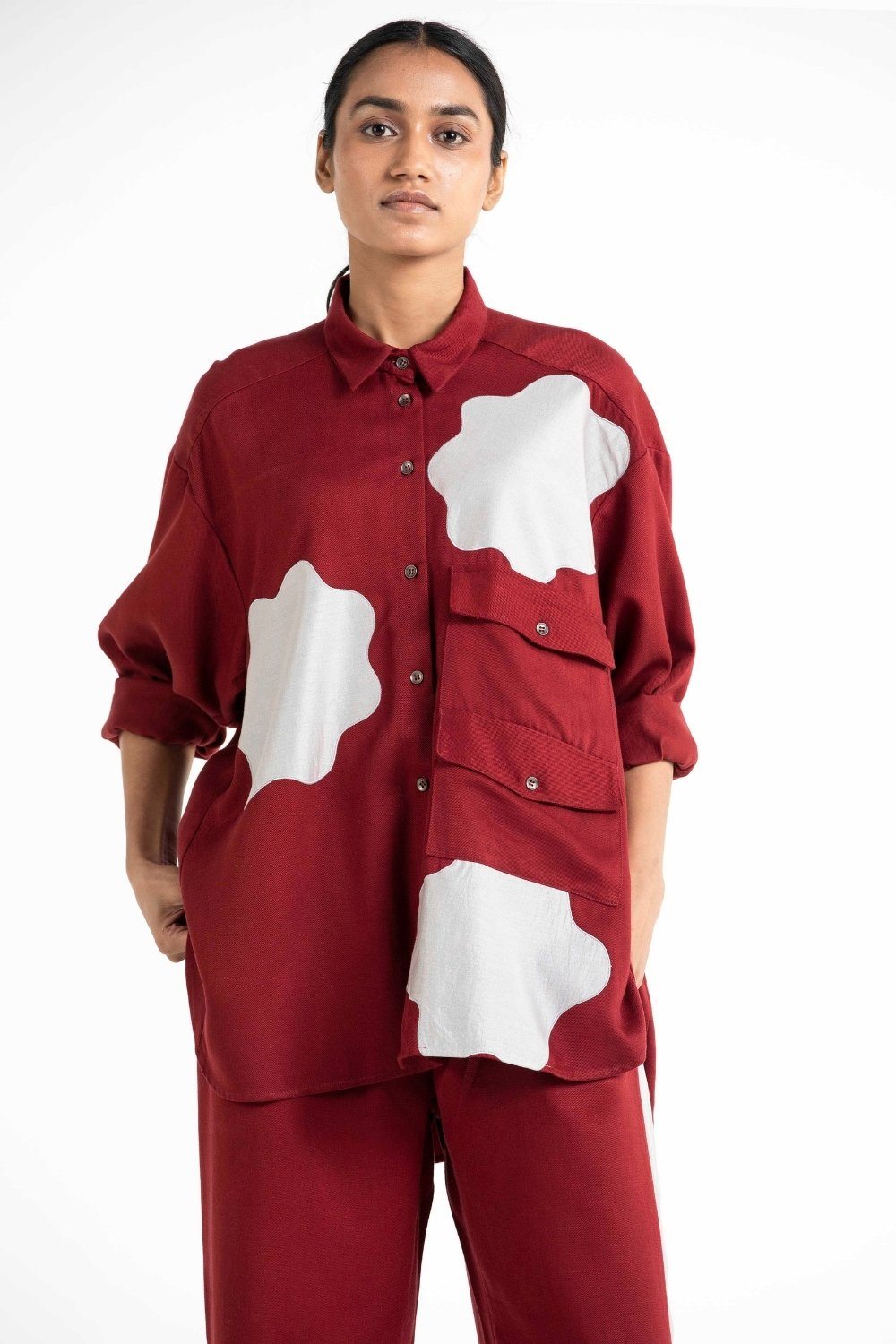 Applique Patch Pocket Shirt Co-ord Fashion THREE