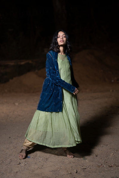 Aqua Blue Jacket Fashion Nirjara