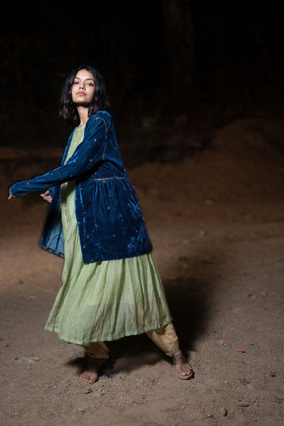 Aqua Blue Jacket Fashion Nirjara