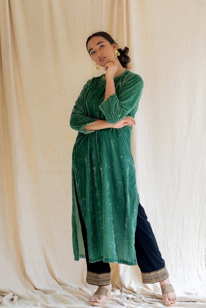 Aqua Green Imaam Kurta Fashion Nirjara