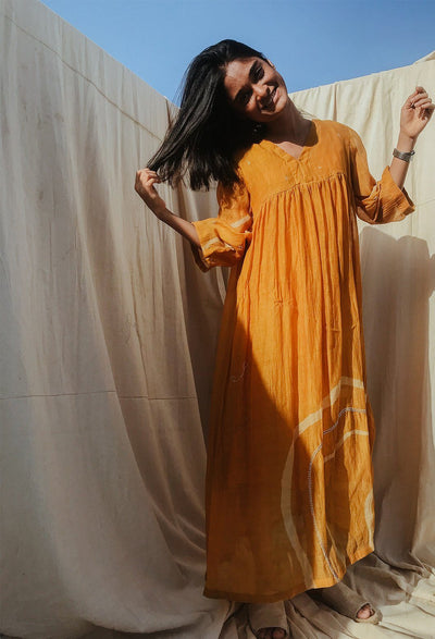 Arazi Dress Mustard Fashion Nirjara