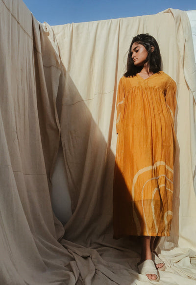 Arazi Dress Mustard Fashion Nirjara