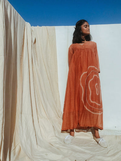 Arazi Dress Rust Fashion Nirjara