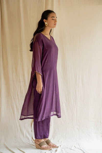 Aubergine Baad Kurta Set Fashion Nirjara