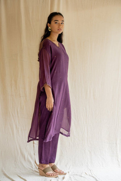 Aubergine Baad Kurta Set Fashion Nirjara