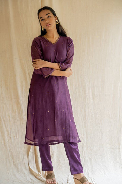 Aubergine Baad Kurta Set Fashion Nirjara