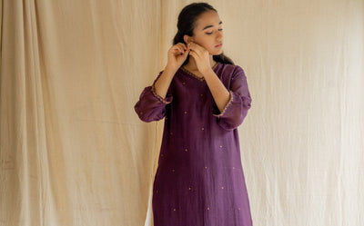 Aubergine Baad Kurta Set Fashion Nirjara