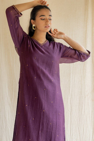 Aubergine Baad Kurta Set Fashion Nirjara