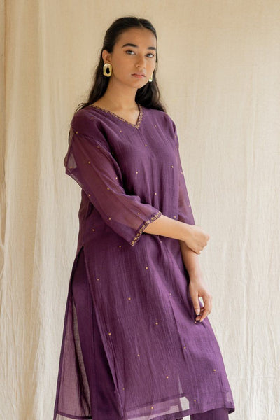 Aubergine Baad Kurta Set Fashion Nirjara