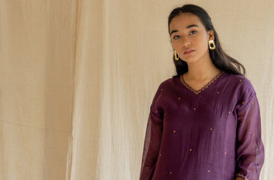 Aubergine Baad Kurta Set Fashion Nirjara