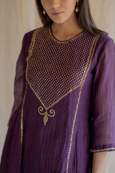 Aubergine Fridaus Abho and Izaar Fashion Nirjara
