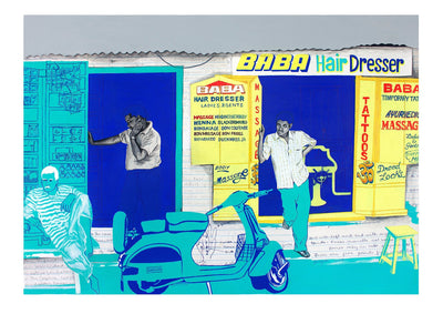 Baba Hairdresser Print Art Zoya Chaudhary 