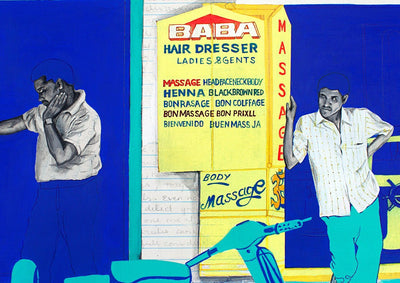 Baba Hairdresser Print Art Zoya Chaudhary 
