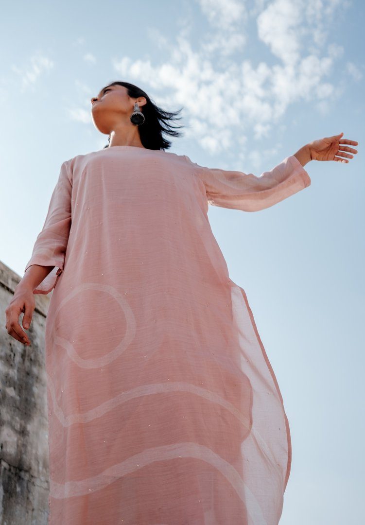 Baby Pink Arsa Kurta and Pants Set Fashion Nirjara