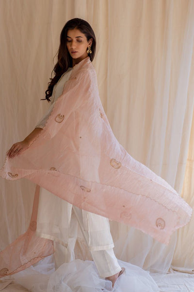 Baby Pink Chaand Odhani Fashion Nirjara