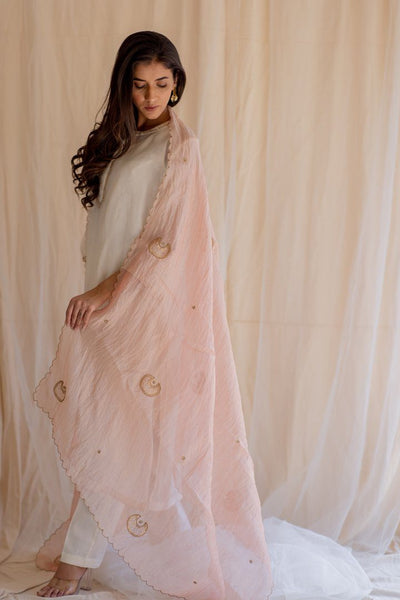 Baby Pink Chaand Odhani Fashion Nirjara