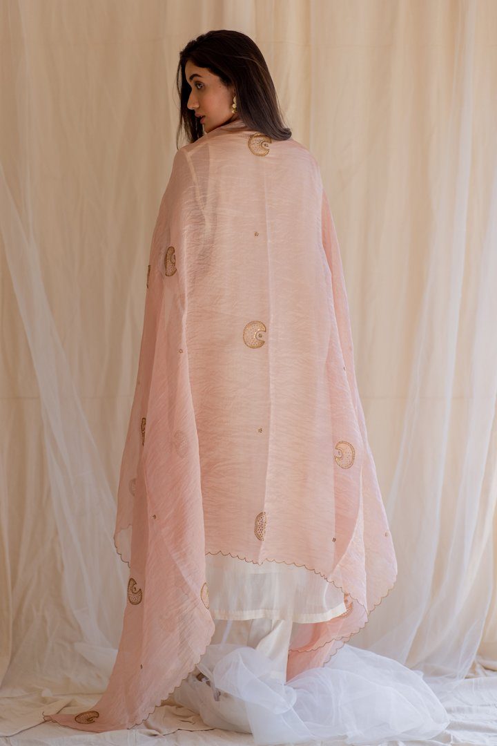 Baby Pink Chaand Odhani Fashion Nirjara