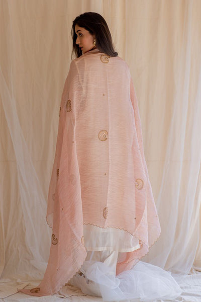 Baby Pink Chaand Odhani Fashion Nirjara