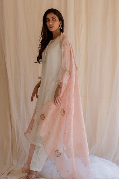 Baby Pink Chaand Odhani Fashion Nirjara