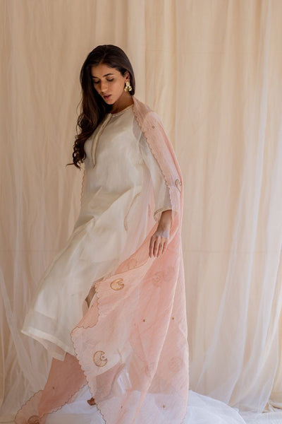 Baby Pink Chaand Odhani Fashion Nirjara