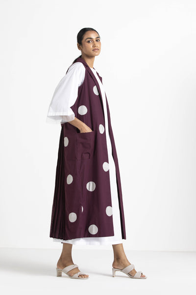 Back Pleat Applique Polka Jacket Co-ord (White) Fashion THREE