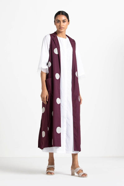 Back Pleat Applique Polka Jacket Co-ord (White) Fashion THREE