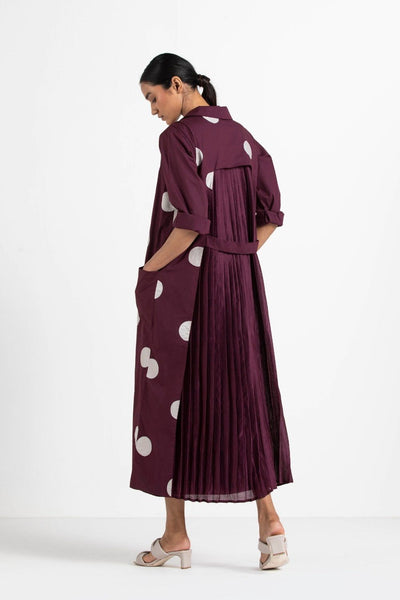 Back Pleat Applique Polka Jacket Co-ord (Wine) Fashion THREE