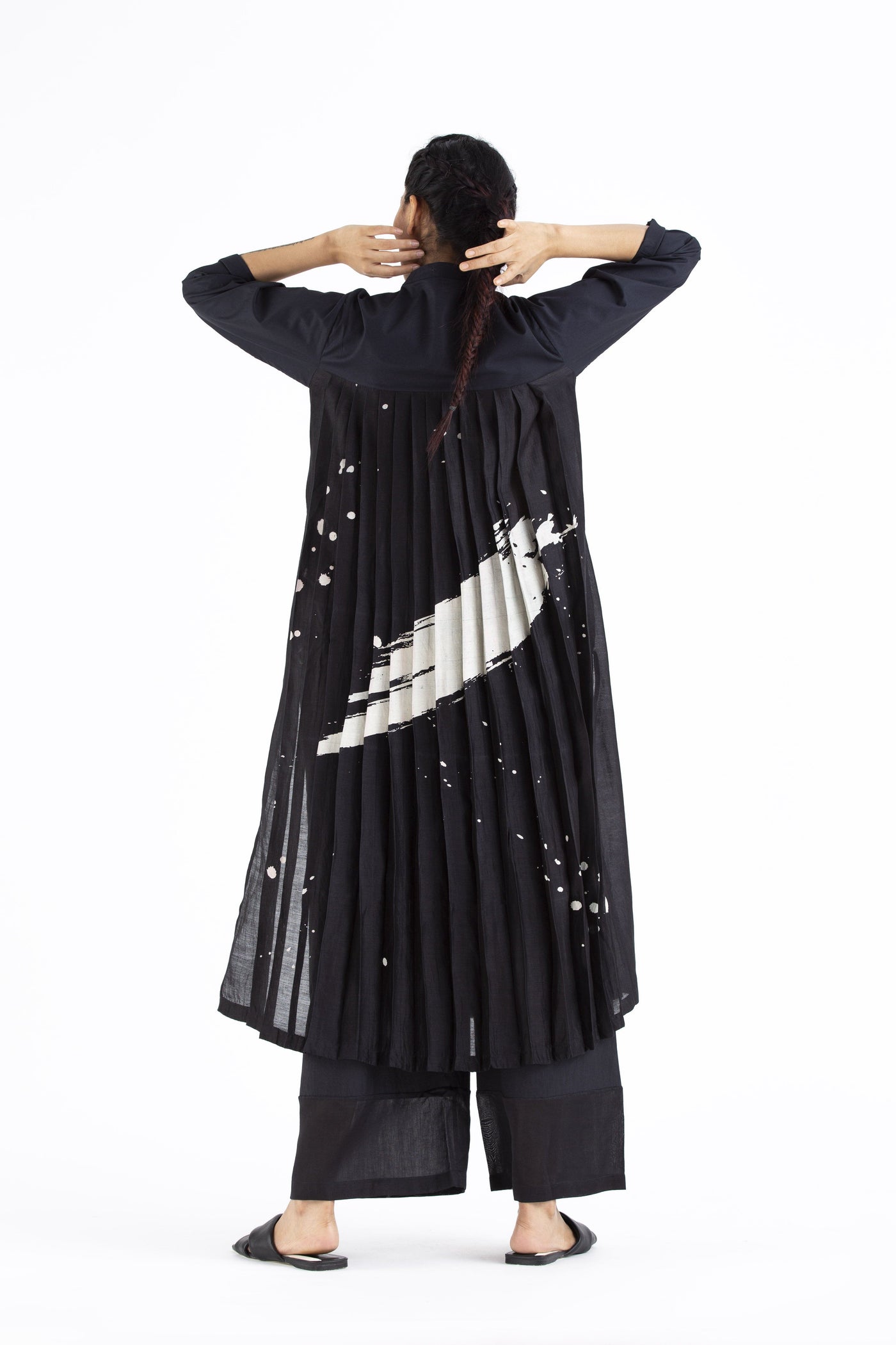 Back Pleat Jacket- Black Fashion THREE