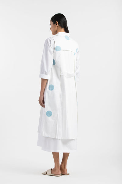 Back U Pleat Jacket- Powder Blue Polka Fashion THREE