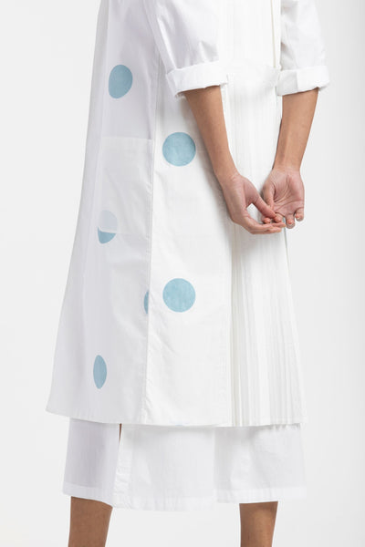 Back U Pleat Jacket- Powder Blue Polka Fashion THREE