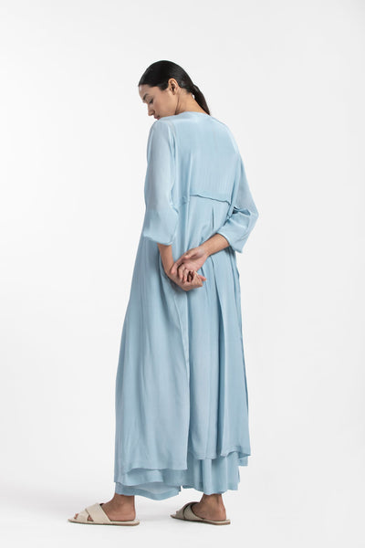 Back Yoke Jacket- Powder Blue Fashion THREE