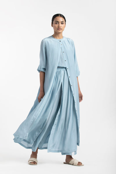 Back Yoke Jacket- Powder Blue Fashion THREE