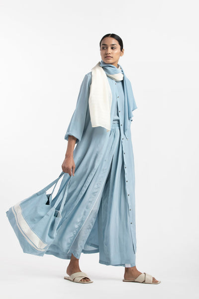 Back Yoke Jacket- Powder Blue Fashion THREE