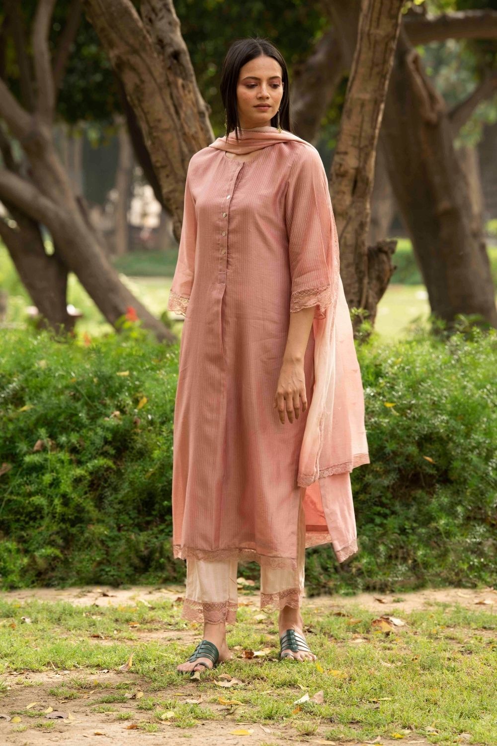 Basanti Biscuit colour Kurta Set Fashion Priti Prashant 