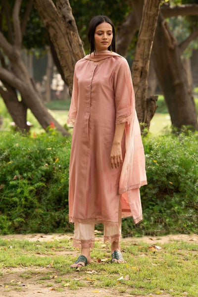 Basanti Biscuit colour Kurta Set Fashion Priti Prashant 
