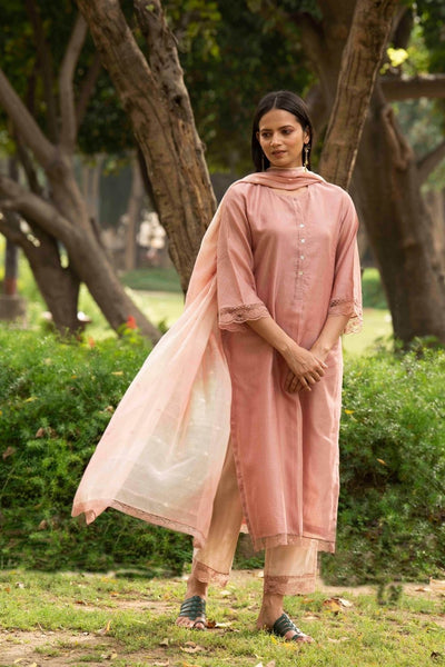 Basanti Biscuit colour Kurta Set Fashion Priti Prashant 