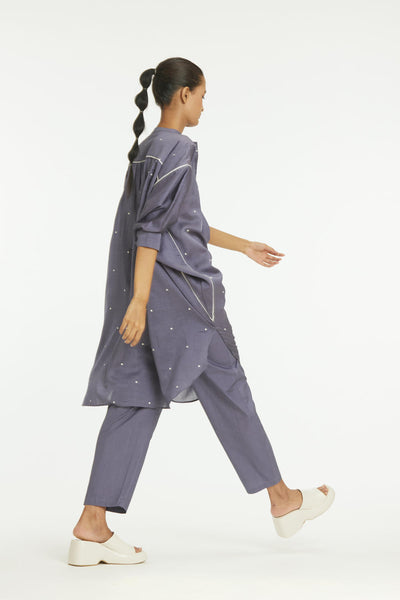 Bat Sleeve Shirt Co-ord Violet Polka Fashion THREE