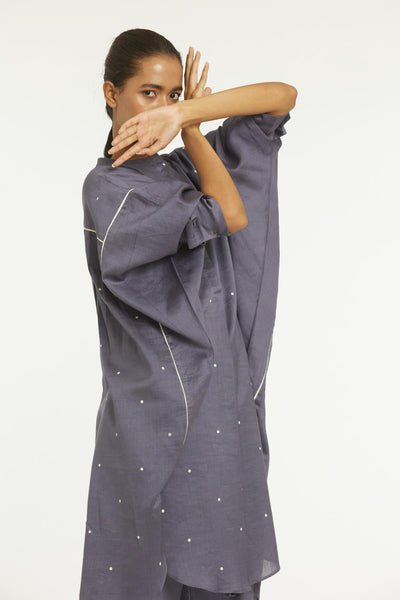 Bat Sleeve Shirt Co-ord Violet Polka Fashion THREE