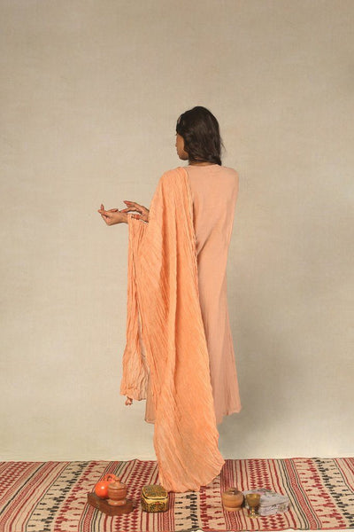 Beige Front Tuck Handwoven Kurta Fashion Juanita 