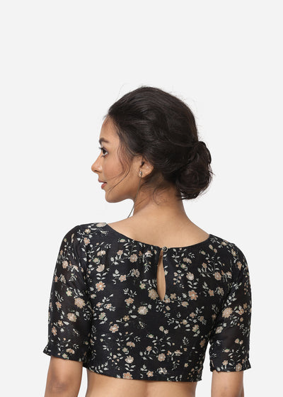 Black Ditsy Blouse Fashion Yam