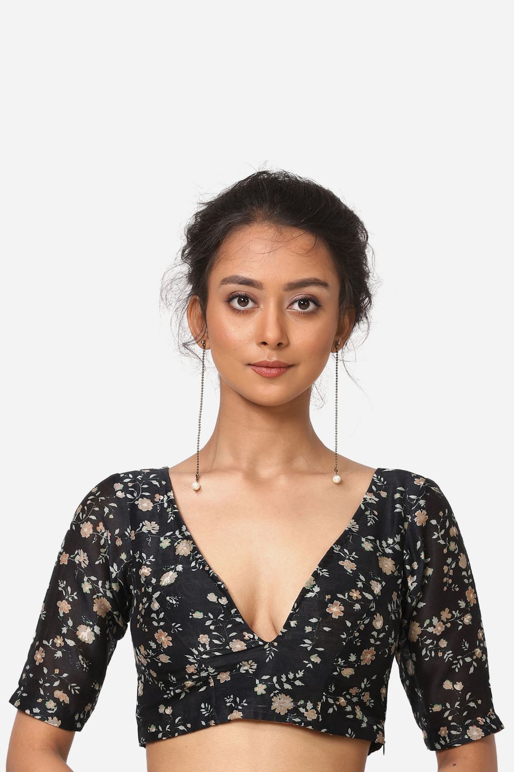Black Ditsy Blouse Fashion Yam