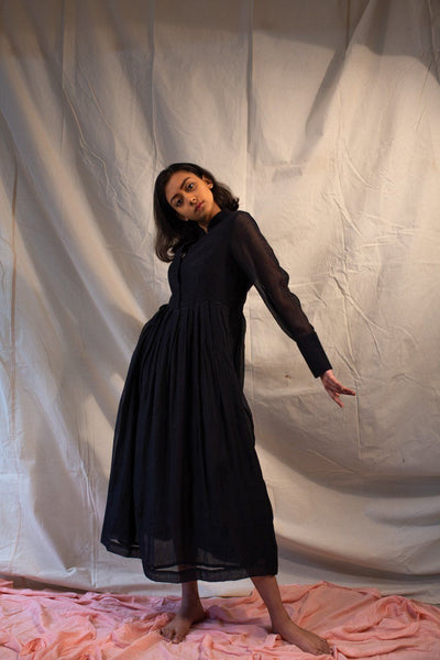 Black Handloom Chanderi Dress Fashion Juanita 