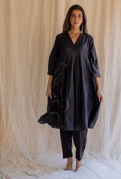 Black Maheem Kurta Set Fashion Nirjara