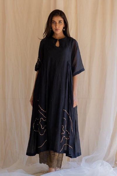 Black Shabnam Kurta and Izaar Set Fashion Nirjara