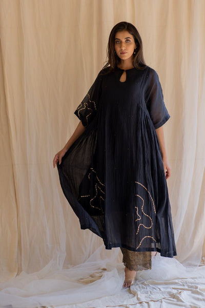 Black Shabnam Kurta and Izaar Set Fashion Nirjara