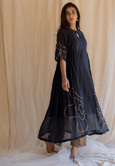 Black Shabnam Kurta and Izaar Set Fashion Nirjara