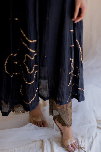 Black Shabnam Kurta and Izaar Set Fashion Nirjara
