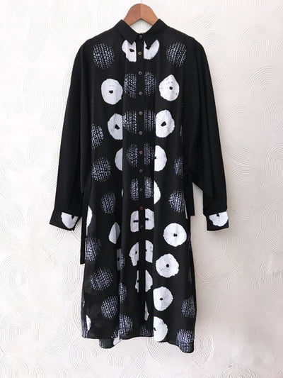 Black Shibori Placket Dress Fashion The Pot Plant