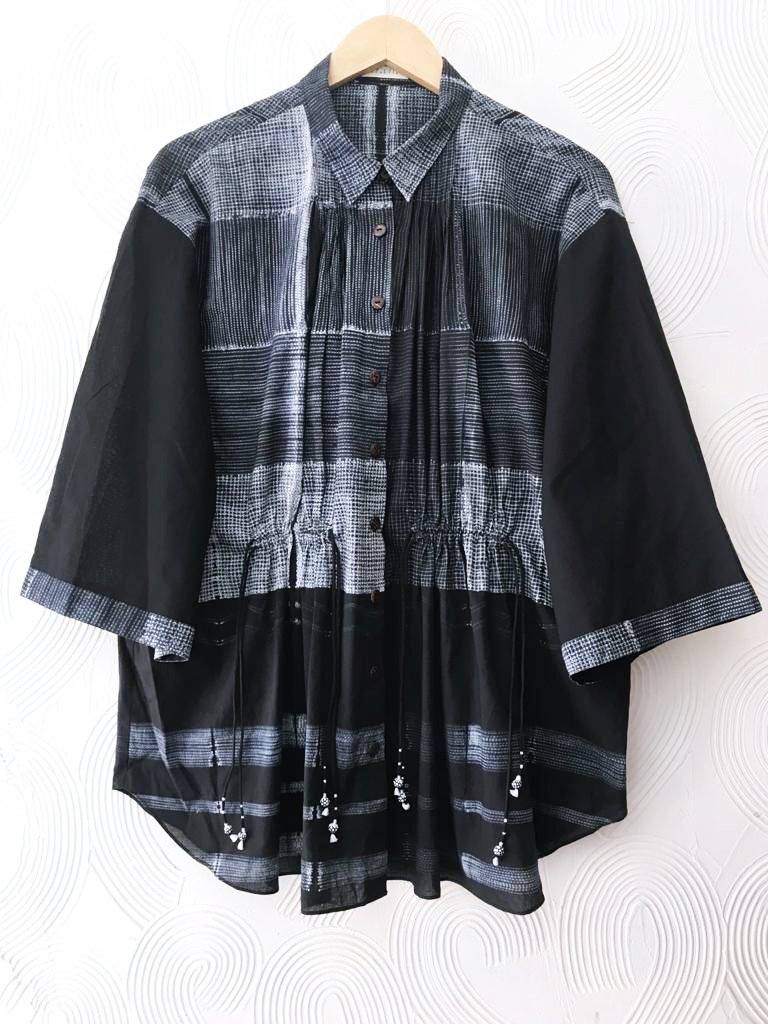 Black Shibori top Fashion The Pot Plant