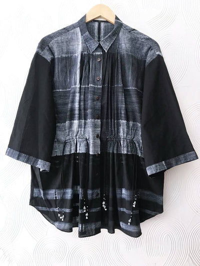 Black Shibori top Fashion The Pot Plant